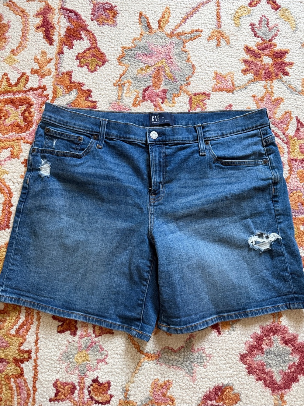 4/$25 SALE GAP Blue Ripped Denim Jean Shorts